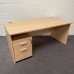 Maple Straight Desk and Pedestal Set- 1600mm- Panel End