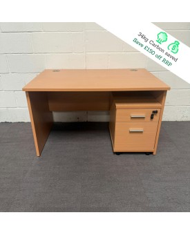 Beech Straight Desk and Pedestal Set- 1200 x 800 Beech Straight Desk and Pedestal Set- 1200 x 800