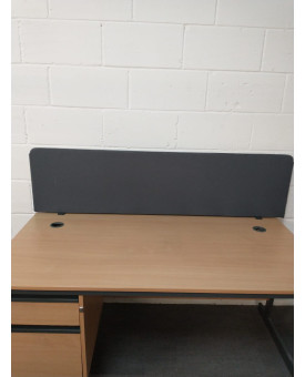 Grey straight desk divider - 1600 