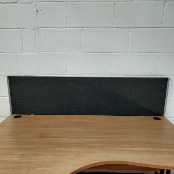 Grey straight desk divider - 1600 