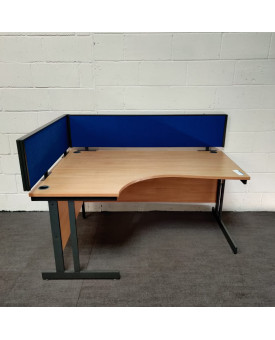 Blue straight desk divider set - 1600 and 1200 