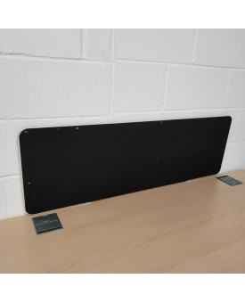 Black straight desk divider - 1200 