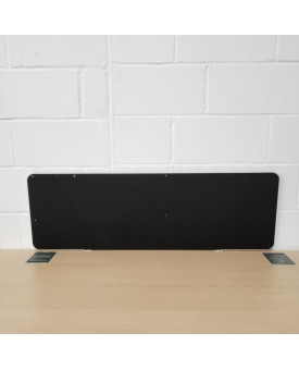 Black straight desk divider - 1200 