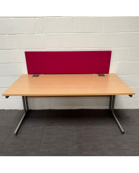 Pink straight desk divider - 1400