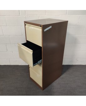 Bisley Brown and Cream Filing Cabinet- 4 Drawer