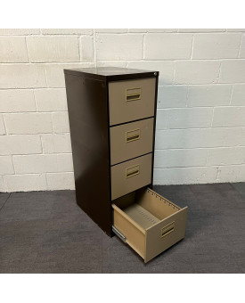 Brown and Cream Filing Cabinet- 4 Drawer