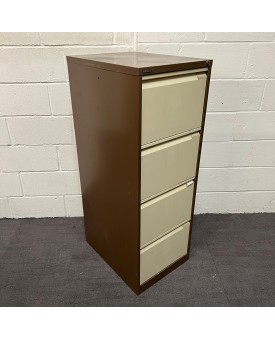 Coffee and Cream Four Drawer Filing Cabinet- Grade B