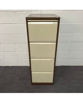 Coffee and Cream Four Drawer Filing Cabinet- Grade B