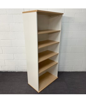 White and Maple Bookcase- 1800 high