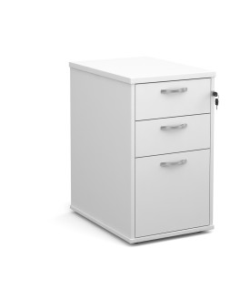 3 drawer economy 600 desk high pedestal - White
